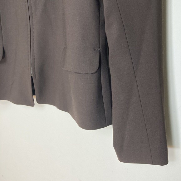 Ann Taylor Long Sleeve Single-Button Blazer - Chocolate Brown - Size 6P Petite - Picture 4 of 12